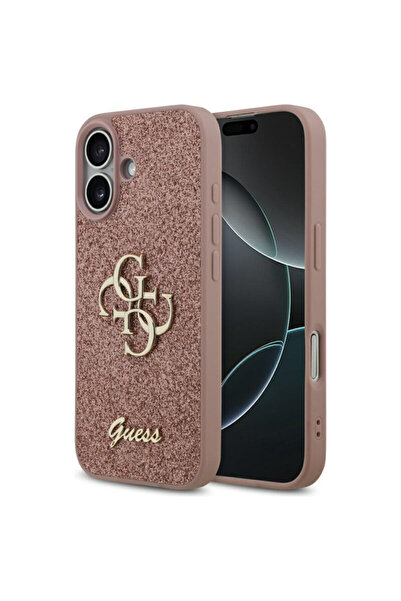 Guess Carcasă Big 4G cu sclipici fix pentru iPhone 17, roz strălucitor