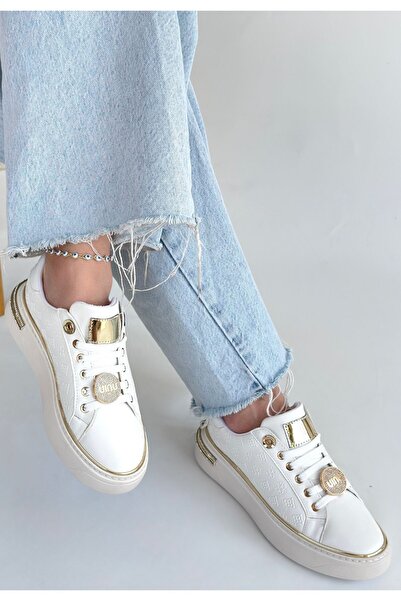 Erbilden Jlar White Leather Lace-Up Sneakers