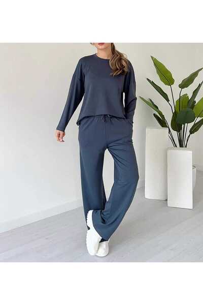 Patreon Long Sleeve Modal Fabric Crew Neck Lycra Comfortable Casual and Stylish Bottom - Top Set Tracksuit Set