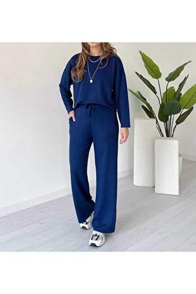 Patreon Țesătură modală cu mâneci lungi, decolteu crew, lycra, confortabil, casual și elegant - Set de îmbrăcăminte de jos - sus