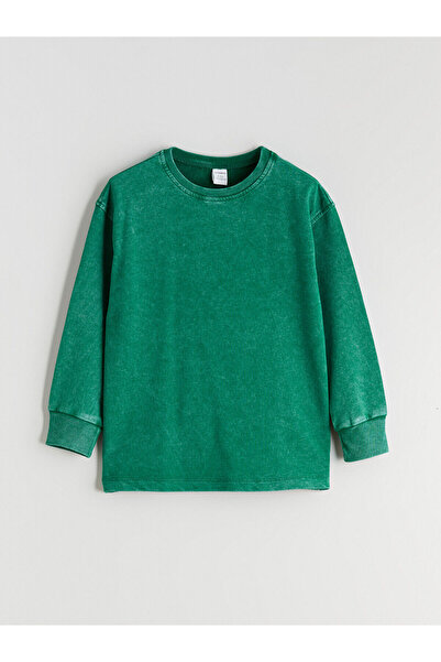 LC Waikiki Two Mt Shop Quality Lcw Kids Green 2 Thread Plain Loose & Baggy Bo...
