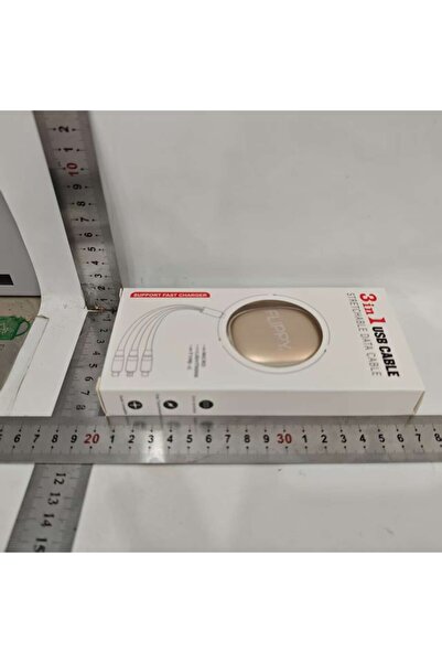 Flippy Retractable Universal 3-in-1 Phone Cable, Micro-USB/Lightning/USB-C, 1.2 m, Beige