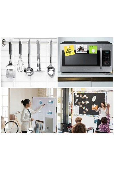 zola Set of 10 self-adhesive round magnets, neodymium, 20 x 1 mm, silver