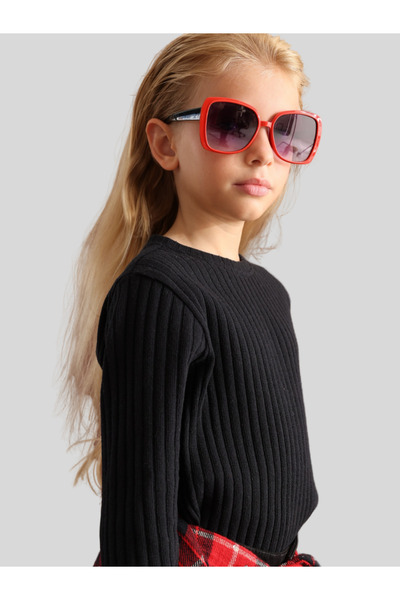 JENA Детска блуза с ребра 7-14 години Черно