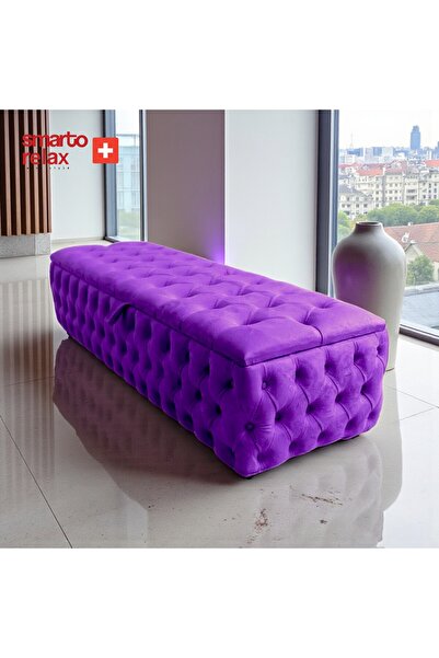 Smarto relax Saas-Fee Sandıklı Kapitoneli Puf – Babyface, 110x45x40 cm,Dekora...