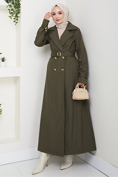 Bestenur Αδιάβροχη καμπαρντίνα πλήρους μήκους 1596 - Χακί