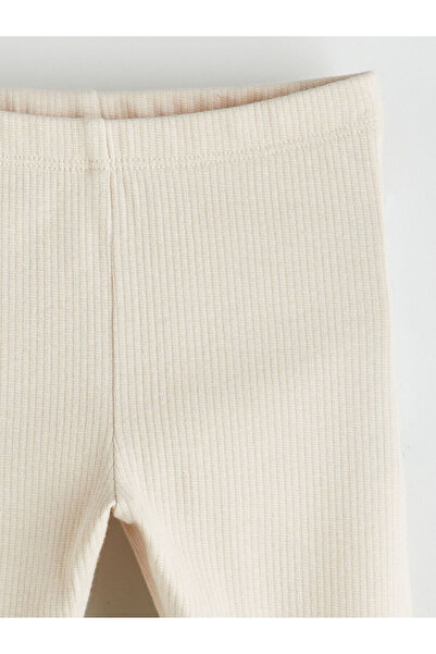 LC Waikiki Ecru Printed Baby Boy Snap-On Bodysuit and Leggings 2-Piece Set