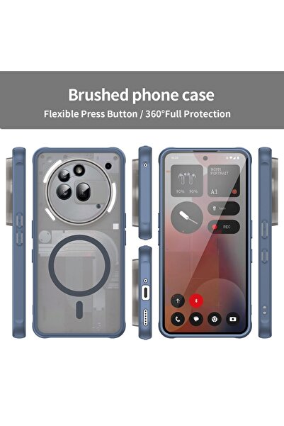 SKYDDAR INNOVATION Carcasă pentru telefonul Nothing (3a) Pro, HaloFrost MagSafe II, antișoc, set de autocolante, albastru marin