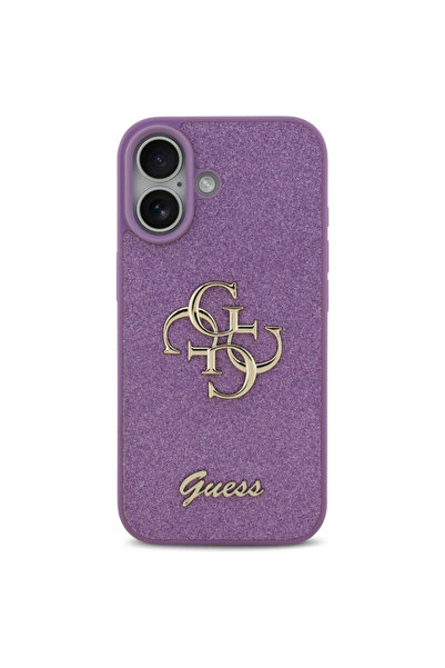 Guess Fixed Glitter Big 4G Case for iPhone 17 with Glitter, Violet