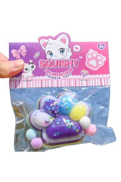 The Hub Jucarie Antistres Squishy, Labuta de Pisica Squeeze Toys, cu Revenire Lenta, 7.5 cm, Model 270513