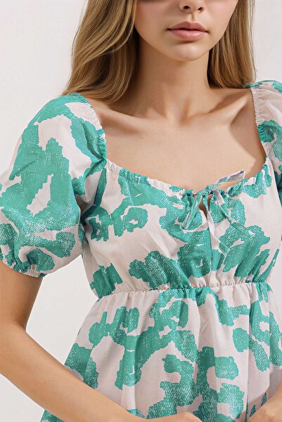 Hiccup Bdart Square Neck with Belt Short Mini Dress