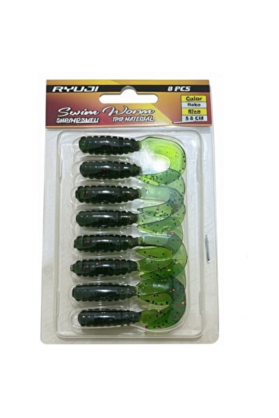 RYUJI Swim Worm 5,5cm TPR Kokulu Silikon Yem Flake