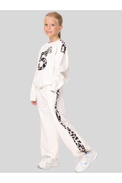 JENA Girl's Leopard Suit 7-14 Years Old Ecru