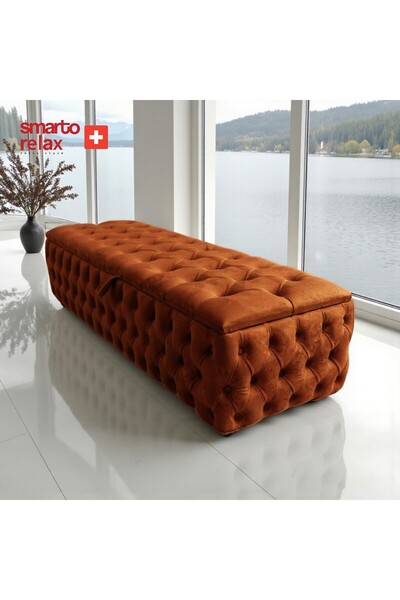 Smarto relax Saas-Fee Sandıklı Kapitoneli Puf – Babyface, 110x45x40 cm, Dekor...