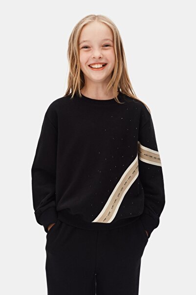 NK Girl's Stripe Detailed Suit Set 8-14 Years Old Black