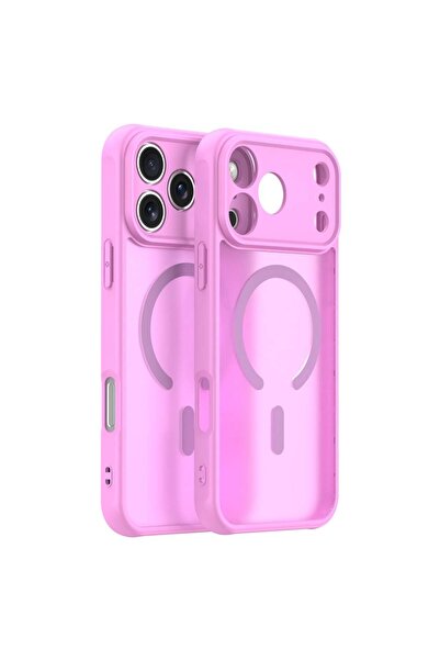 SKYDDAR INNOVATION Carcasă pentru iPhone 17 Pro Max, HaloFrost MagSafe II, rezistentă la șocuri, set de autocolante, roz