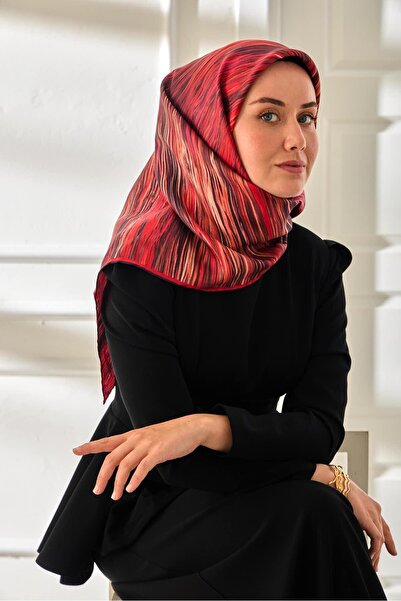 Silk Home Eșarfă de mătase Tivil IST 11484 - 26 Model cu dungi cu flori de rodie
