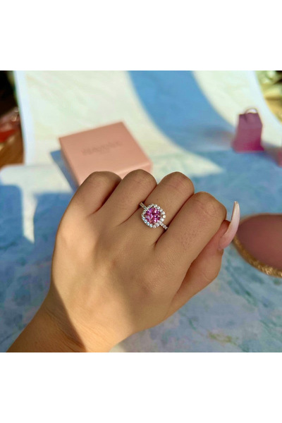 HAVANA JEWELLERY Inel PINK PROMISE din Argint 925 placat cu Rodiu si Cristale Swarovski