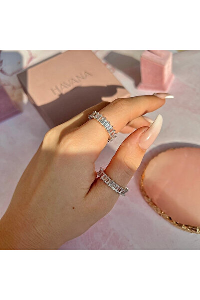 HAVANA JEWELLERY Inel HOLLYWOOD Argint 925 placat cu Rodiu si Cristale Swarovski