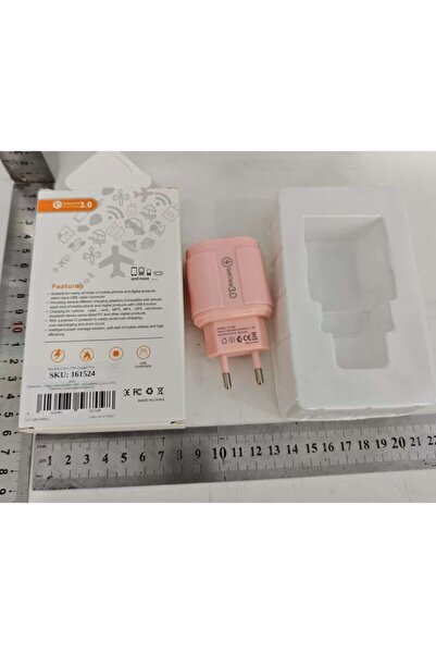 Flippy QC3.0 Fast Charger, 3 USB Ports, 2.1A, 18W, ABS, Overheat Protection, Macarons Range, Pink