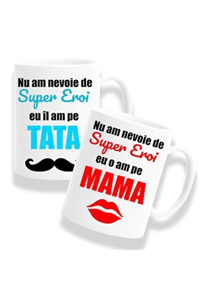 OEM Set 2 căni personalizate pentru părinți cu mesajul: „Nu am nevoie de supe...