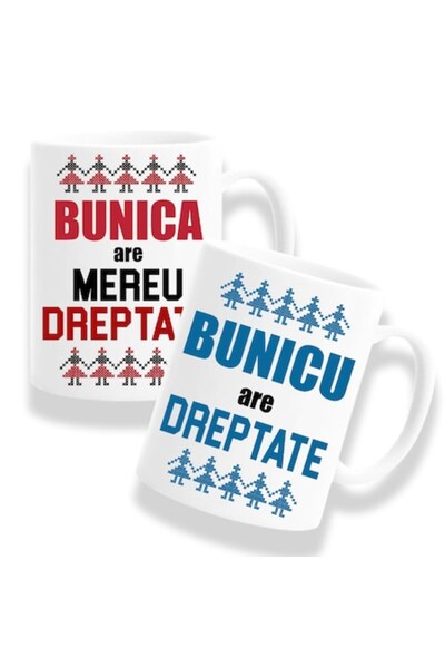 OEM Set 2 căni personalizate cu mesajul „Bunica are întotdeauna dreptate, bun...
