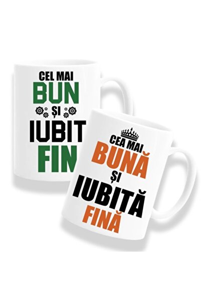 OEM Set 2 căni personalizate pentru fini cu mesajul: „Cea mai bună și mai iub...