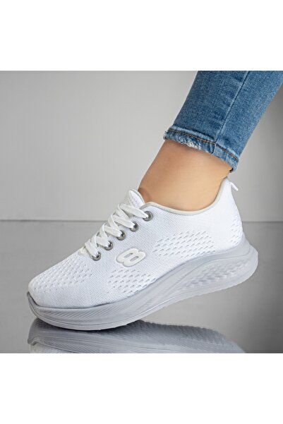 Modlet.ro Teniși albi din material textil pentru femei MOD13185