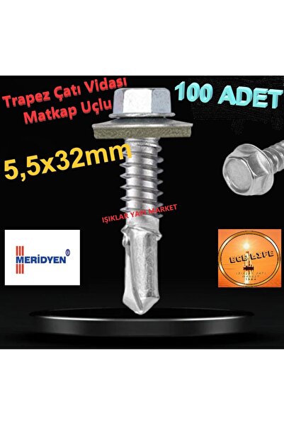 ece life 5,5x32mm -Trapez Çatı vidası -Matkap Uçlu -Panel Vidası-Akıllı Vida ...