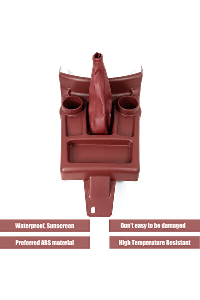 Toyota Hilux 2015-2016 Center Console Box Tray with Cup Holders and Storage ABS Plastic Maroon