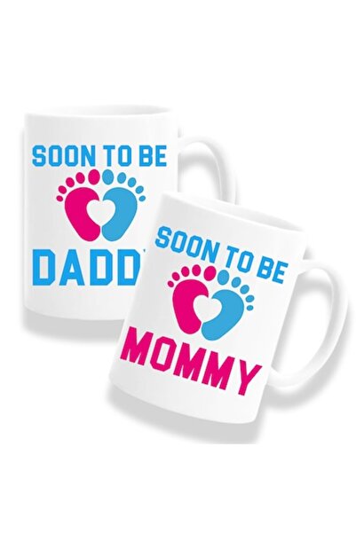 OEM Set of 2 Personalized Mugs with message:"Soon to be Mommy/Daddy", Betapri...