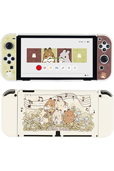 GeekShare جراب حماية لطيف لجهاز Switch OLED Slim Cover Case Hard PC Protective Case متوافق مع