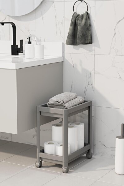 ONYS Organizator Maja cu 2 niveluri, cu roți, sub blat, dulap de baie, blat d...