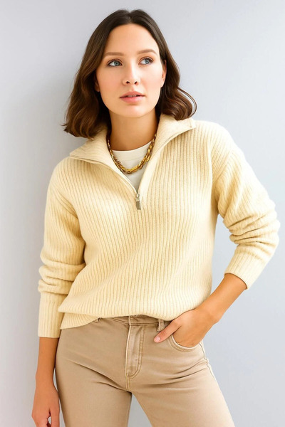 Wish BF Pulover de tricotaj cu jumătate de fermoar pentru femei de sezon nou