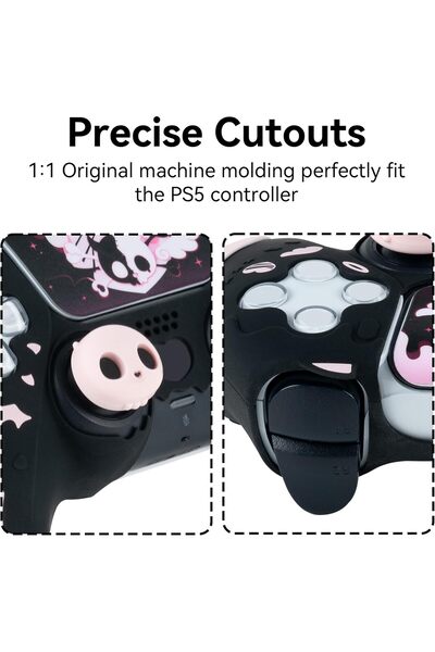 GeekShare PS5 Controller Skin Set, Anti-Slip Silicone Protective Cover Skin Case for PS5 Wireless Co