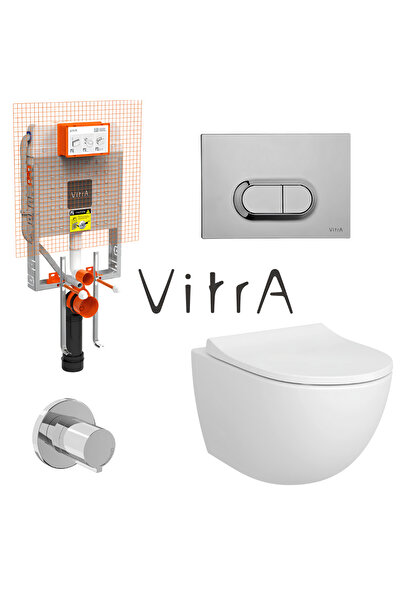 VitrA Sento Rim-Ex Asma Klozet Slim Kapak, Gömme Rezervuar Set 768-1851