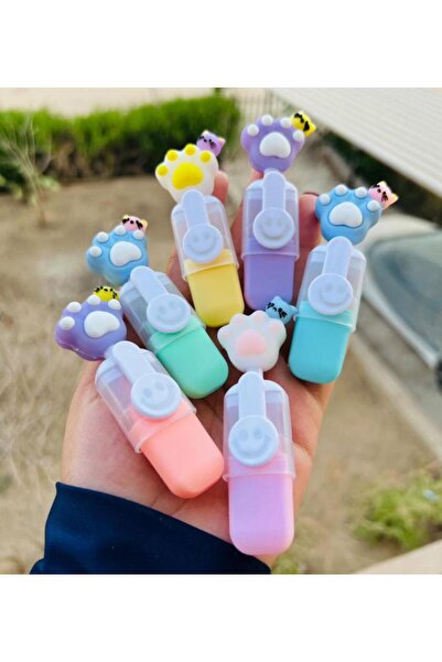 HEPBİMODA مجموعة أقلام تحديد صغيرة مكونة من 6 قطع على شكل مخالب القطط