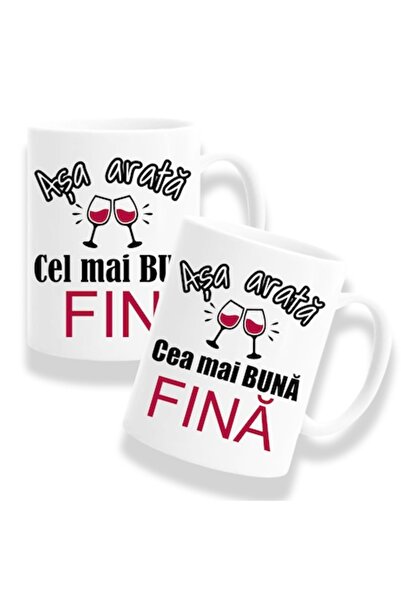 OEM Set 2 căni personalizate pentru fini cu mesaj