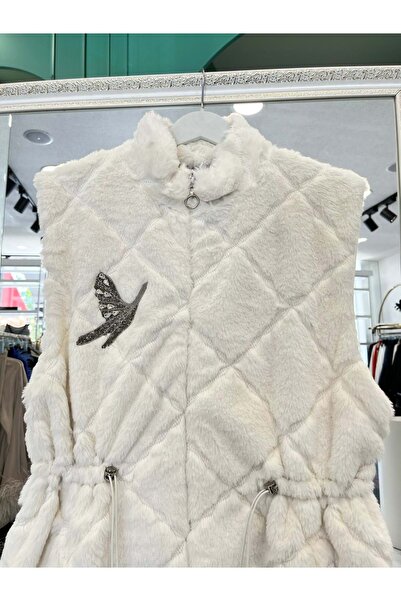 MERAM BUTİK Szn Angora Vest - White - 2