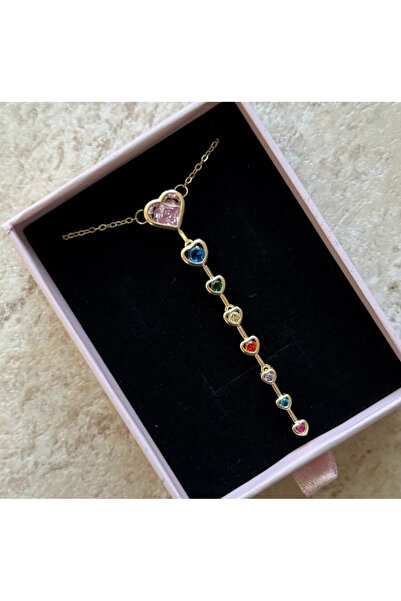 Ervalina قلادة على شكل حرف Y من الفولاذ بتصميم حجر القلب