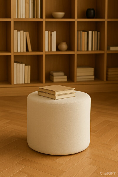 Altınoluk White Puf, Teddy Kumaş Kırık Beyaz