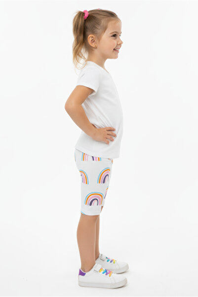 Kyron Girl's Rainbow Patterned Shorts / Cotton Fabric