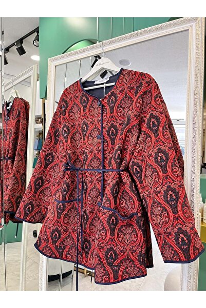 MERAM BUTİK Mrm Ethnic Pattern Jacket - Bordo - 2