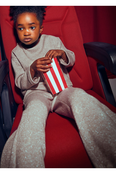 MAYORAL Girl's Glittery Knitwear Blouse and Pants Set – Earth Color (4-10 Years)