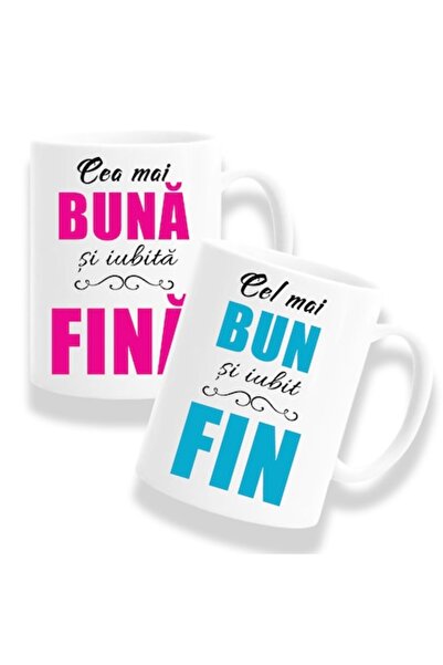 OEM Set 2 căni personalizate pentru fini cu mesajul: „Cel mai bun și iubit fi...