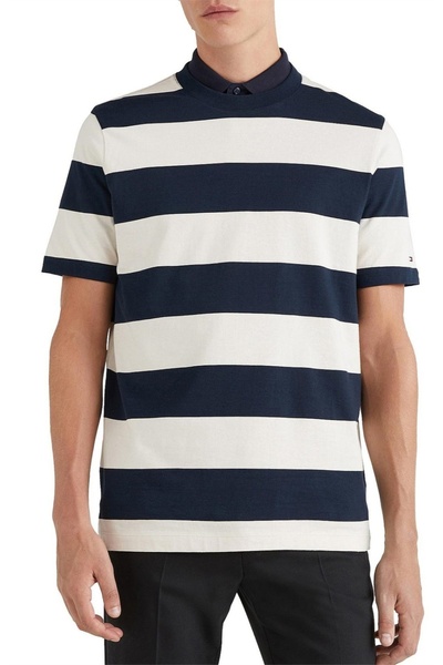 Tommy Hilfiger Regular fit pamuklu çizgili erkek t shirt