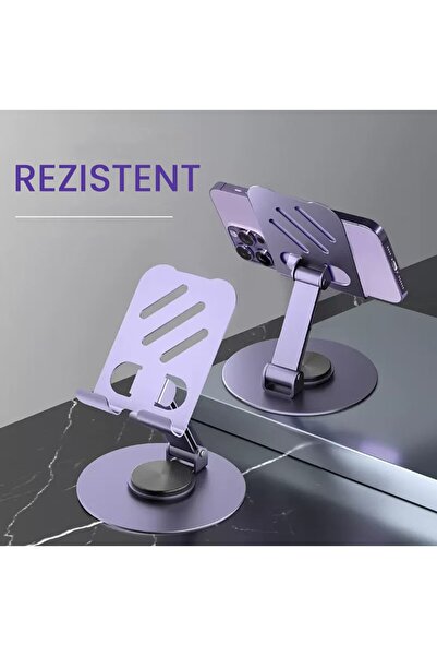 dalip Rotating Metal Foldable Phone & Tablet Stand, Dark Purple