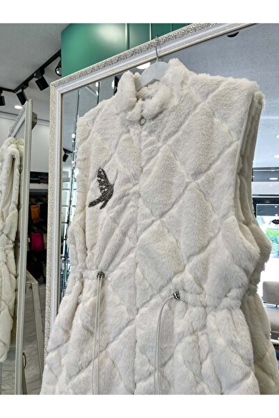 MERAM BUTİK Szn Angora Vest - White - 2