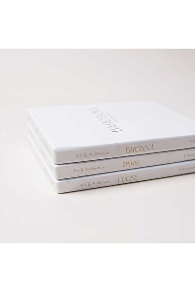 PELLE DESİGN Kitap Kutu 3lü Set Dekoratif 32cm X 22 cm