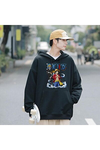 Le Savu Sevunera One Piece On The Clouds cu imprimeu Culoare neagră cu glugă Swea tricou